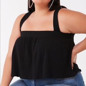 Black cross back cropped top